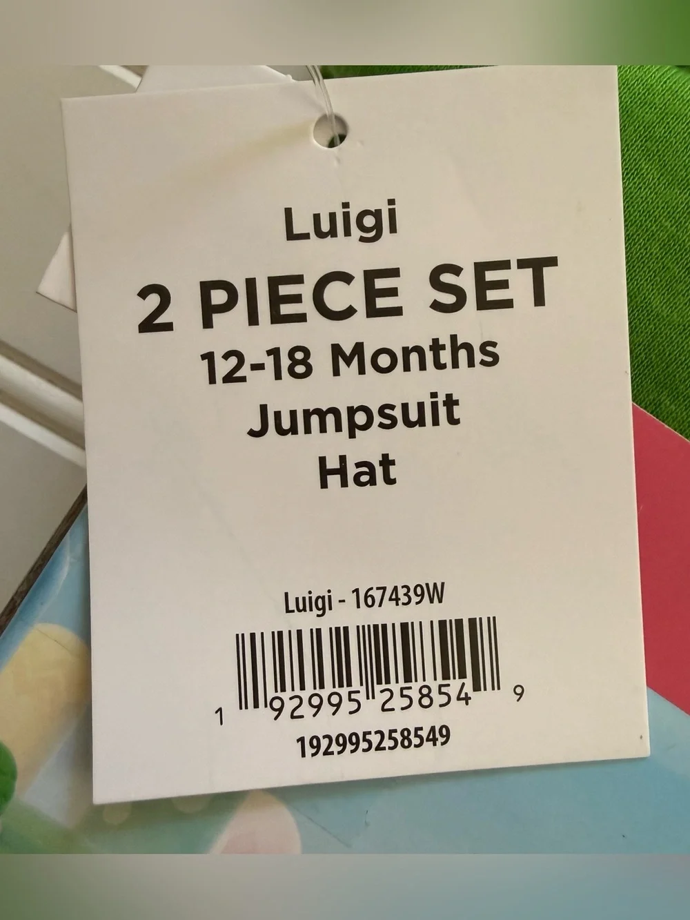 NEW! Baby Posh Super Mario Bros. Luigi Jumpsuit & Hat Costume Size 12-18 Months